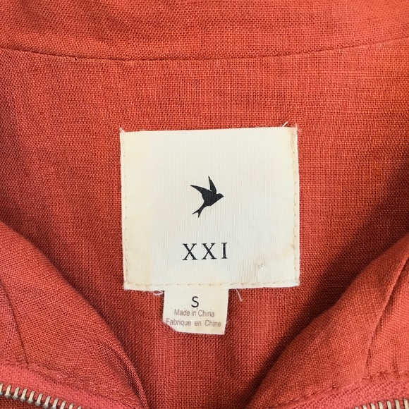 🚫SOLD🚫 Burnt Orange Linen Cropped 3/4 Sleeve - Picture 13 of 16
